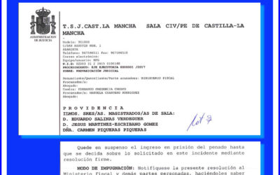 El Tribunal acuerda suspender el ingreso en prisión del Juez Presencia