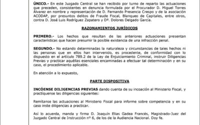 La Mafia Mediática Miente: el auto judicial que les asigna el papel de investigados a Zapatero y Lola Delgado